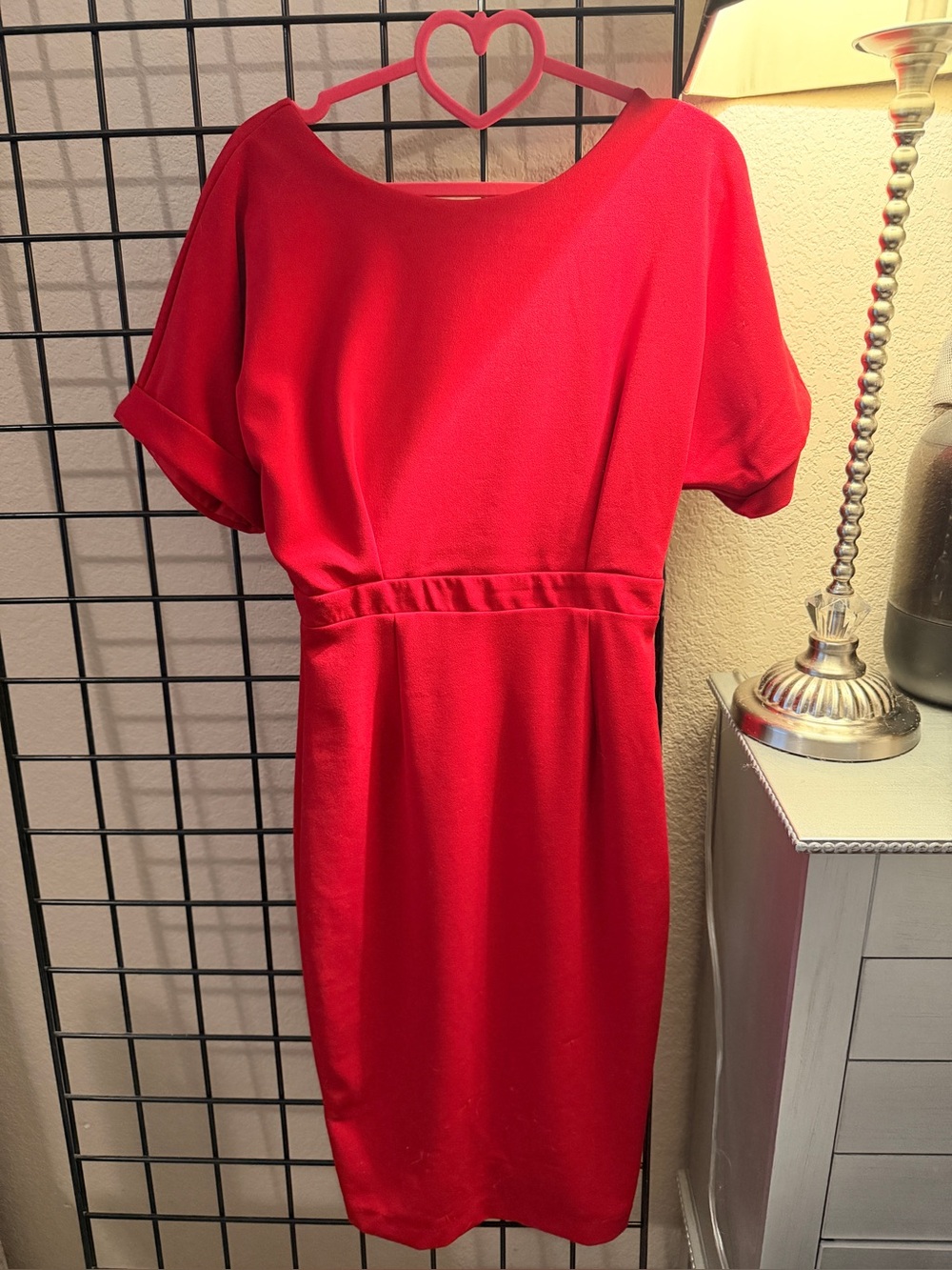 Alexia Admor Red Midi Dress with Dolman Sleeves